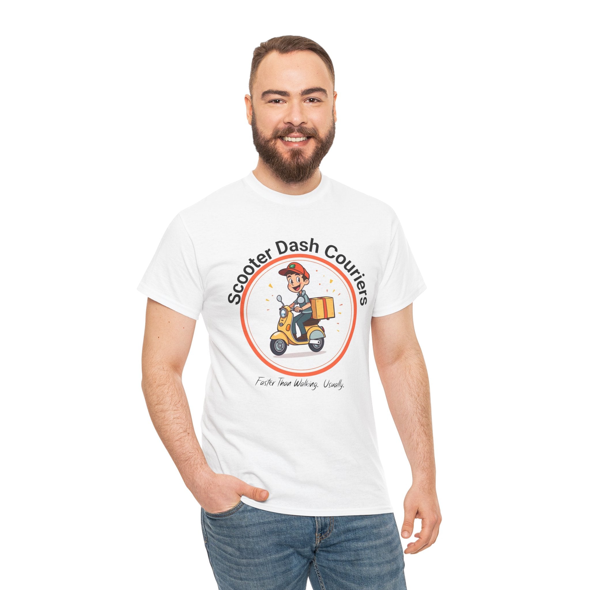 Scooter Courier Tee - Fun Urban Delivery T-Shirt, Perfect for Gifting, Casual Wear, Festivals, Everyday Use