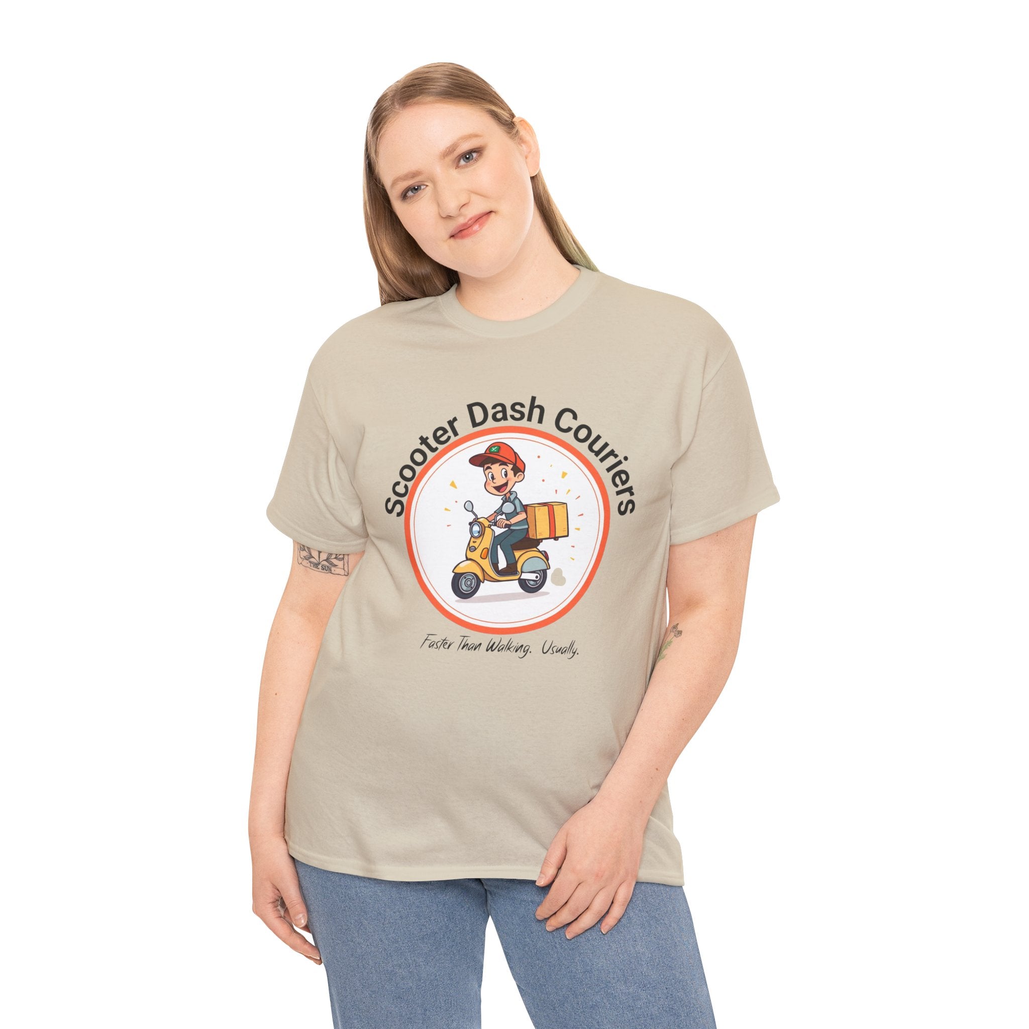 Scooter Courier Tee - Fun Urban Delivery T-Shirt, Perfect for Gifting, Casual Wear, Festivals, Everyday Use