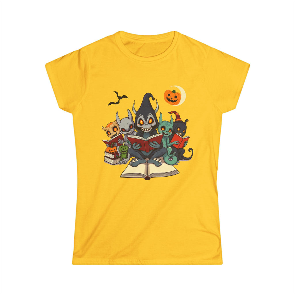 Spooky Cat Book Lovers Tee, Halloween Shirt, Cute Animal Graphic Tee, Funny Gift for Cat Lovers, Cozy Fall Fashion