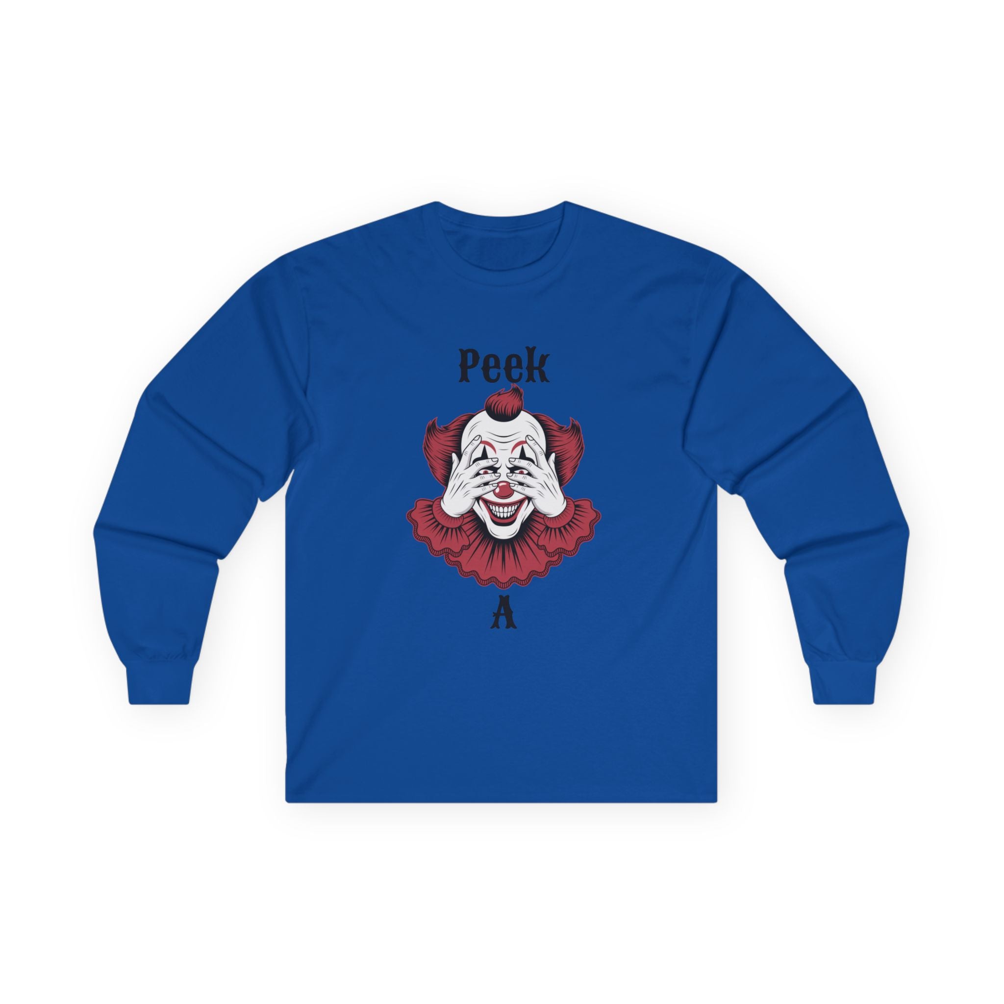 Spooky Clown Long Sleeve Tee, Halloween Costume Shirt, Funny Party T-Shirt, Unisex Graphic Tee, Creepy Gift Idea