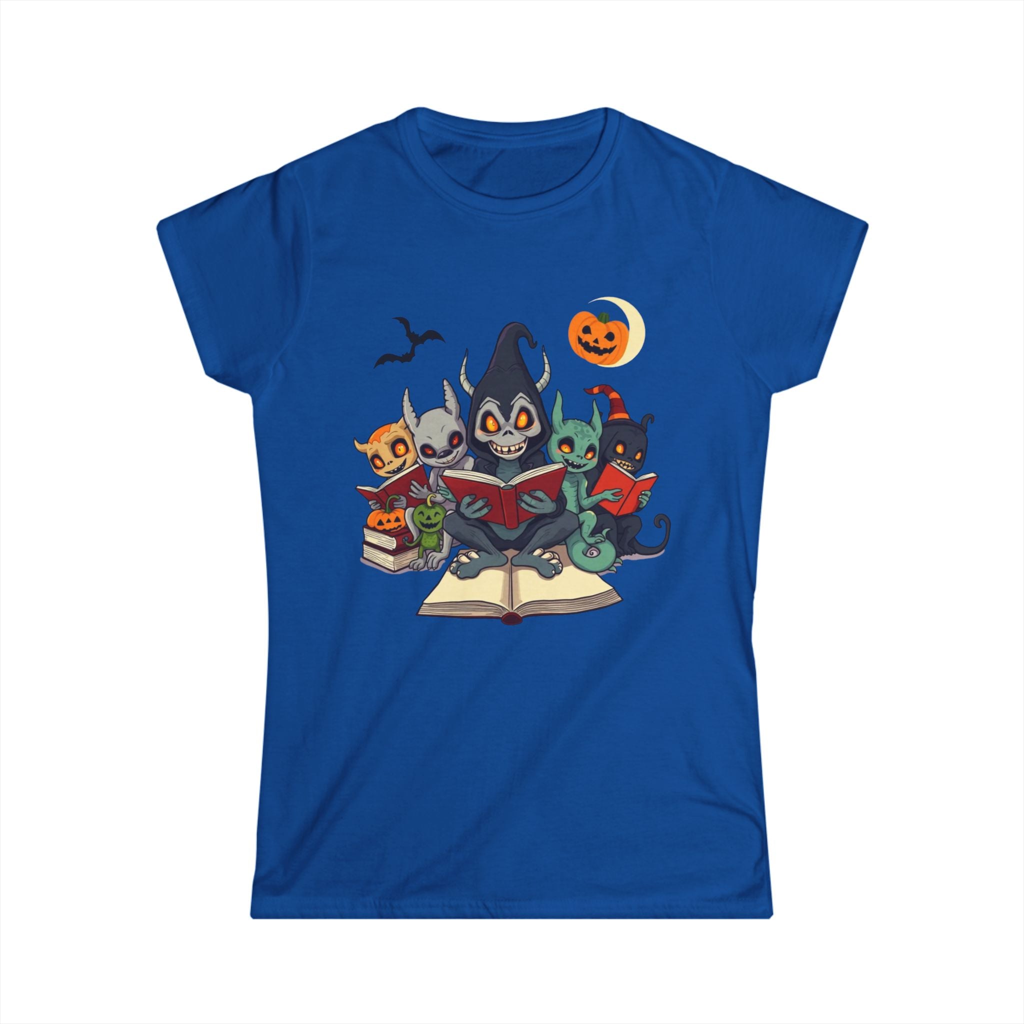 Spooky Cat Book Lovers Tee, Halloween Shirt, Cute Animal Graphic Tee, Funny Gift for Cat Lovers, Cozy Fall Fashion