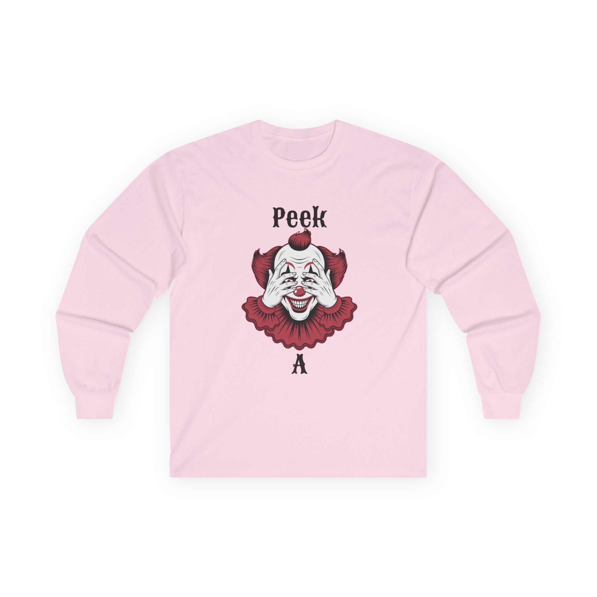 Spooky Clown Long Sleeve Tee, Halloween Costume Shirt, Funny Party T-Shirt, Unisex Graphic Tee, Creepy Gift Idea