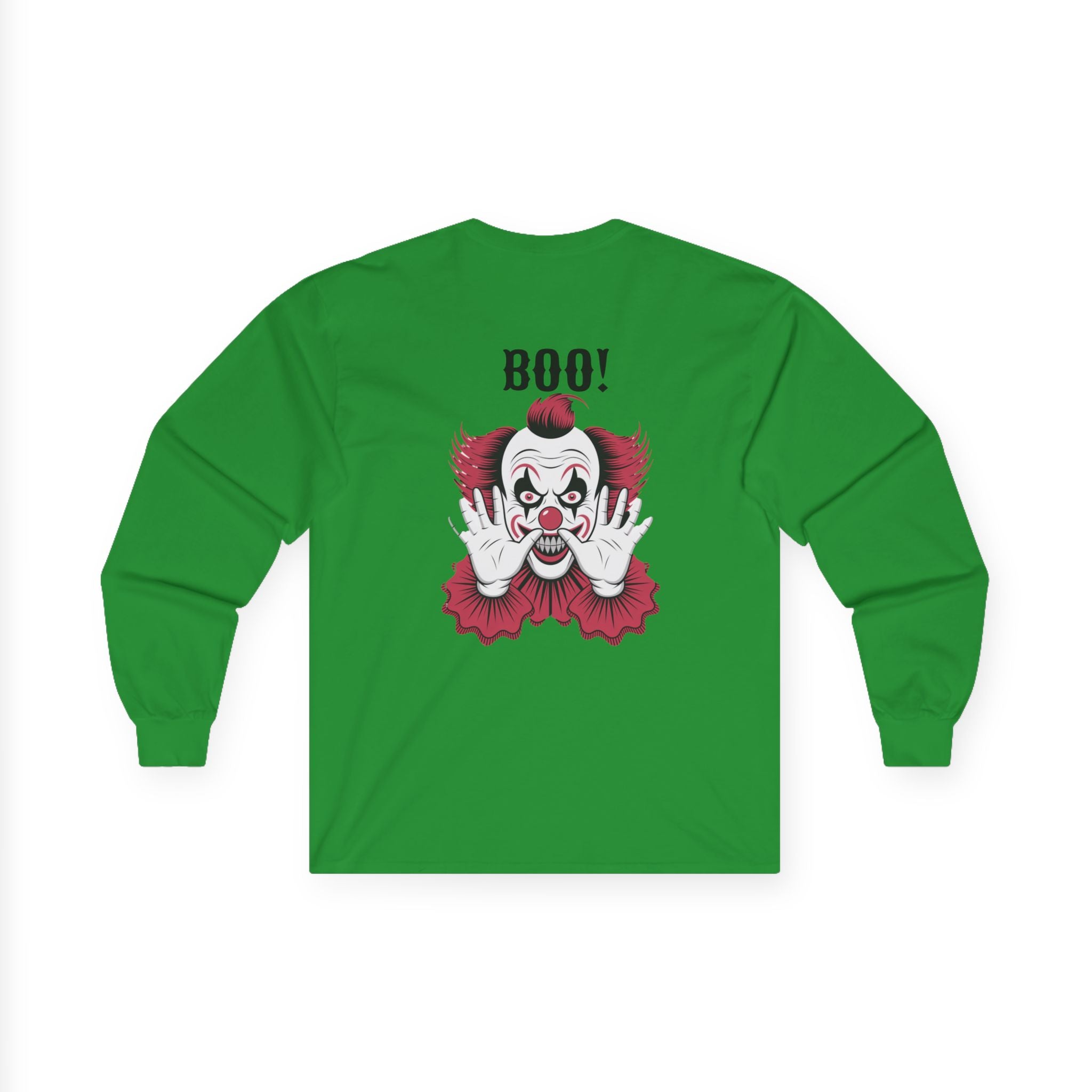 Spooky Clown Long Sleeve Tee, Halloween Costume Shirt, Funny Party T-Shirt, Unisex Graphic Tee, Creepy Gift Idea