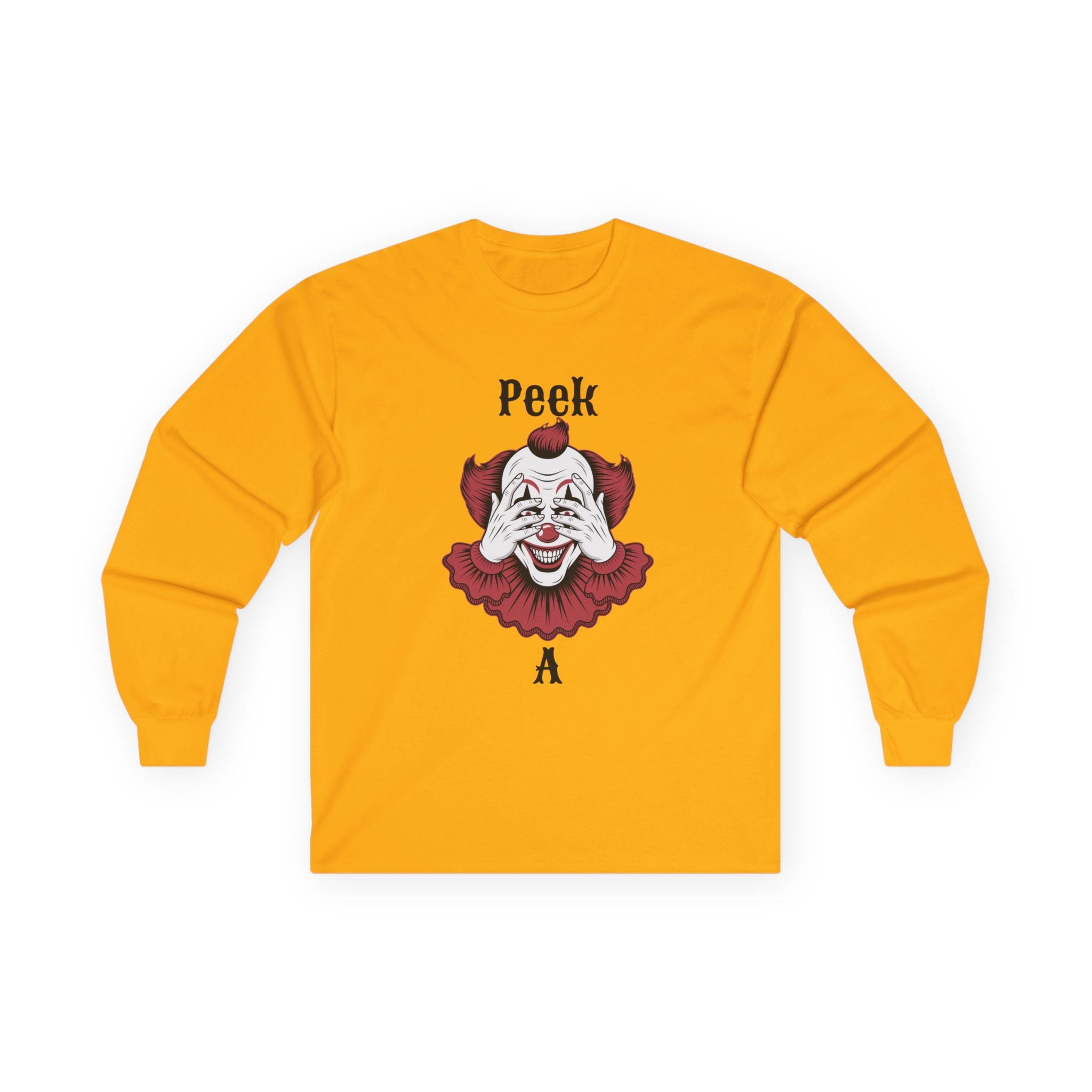 Spooky Clown Long Sleeve Tee, Halloween Costume Shirt, Funny Party T-Shirt, Unisex Graphic Tee, Creepy Gift Idea