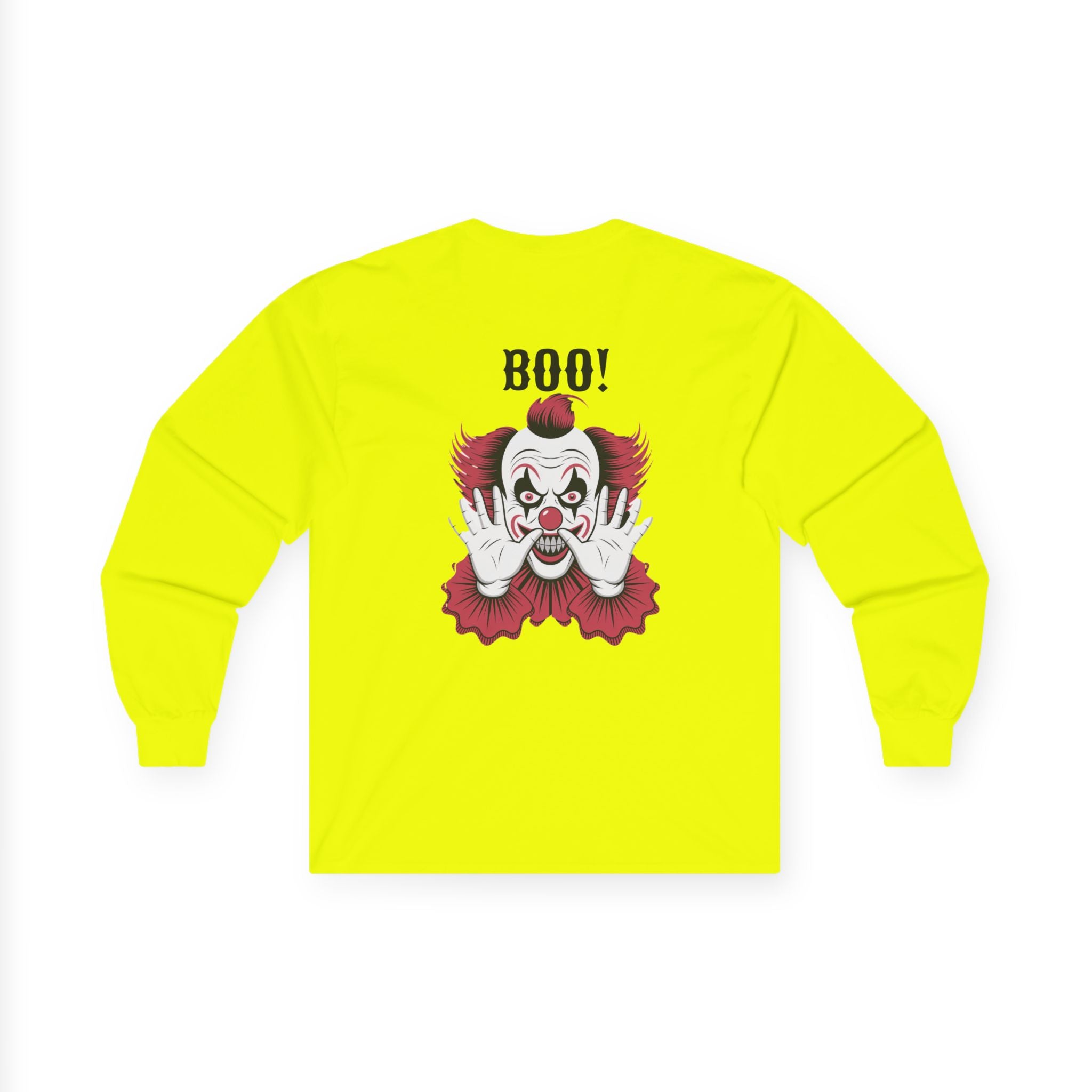 Spooky Clown Long Sleeve Tee, Halloween Costume Shirt, Funny Party T-Shirt, Unisex Graphic Tee, Creepy Gift Idea