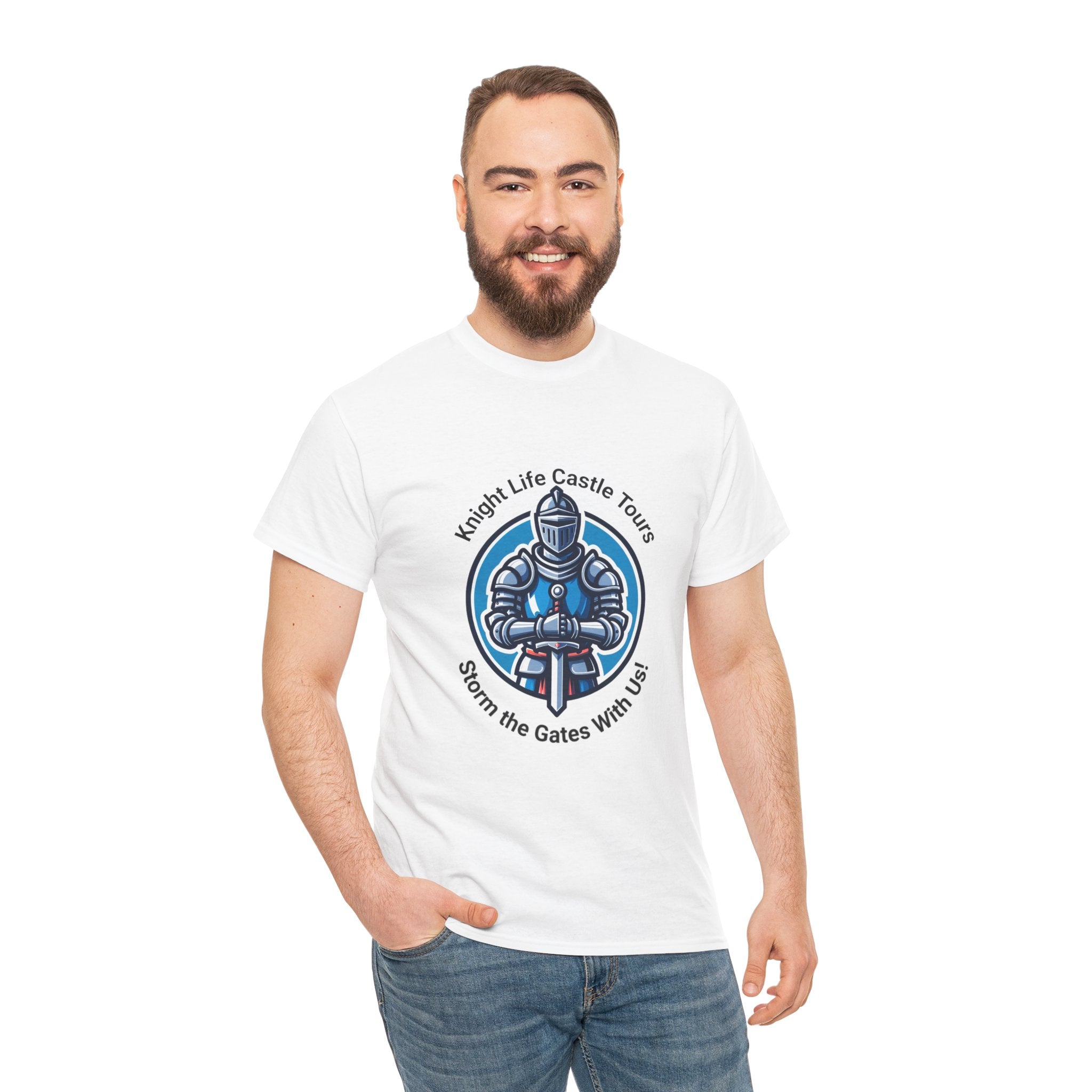 Knight Life Castle Tour Tee, Funny Graphic T-Shirt, Unisex Cotton Tee, Gift for Gamers, Summer Casual Wear, Adventure Theme Shirt