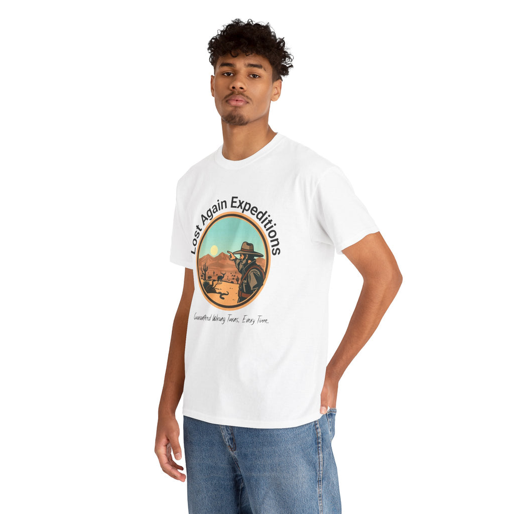 Vintage Adventure Graphic Tee, Lost Again Expeditions Shirt, Travel T-shirt, Unisex Cotton Top, Perfect Gift for Explorers