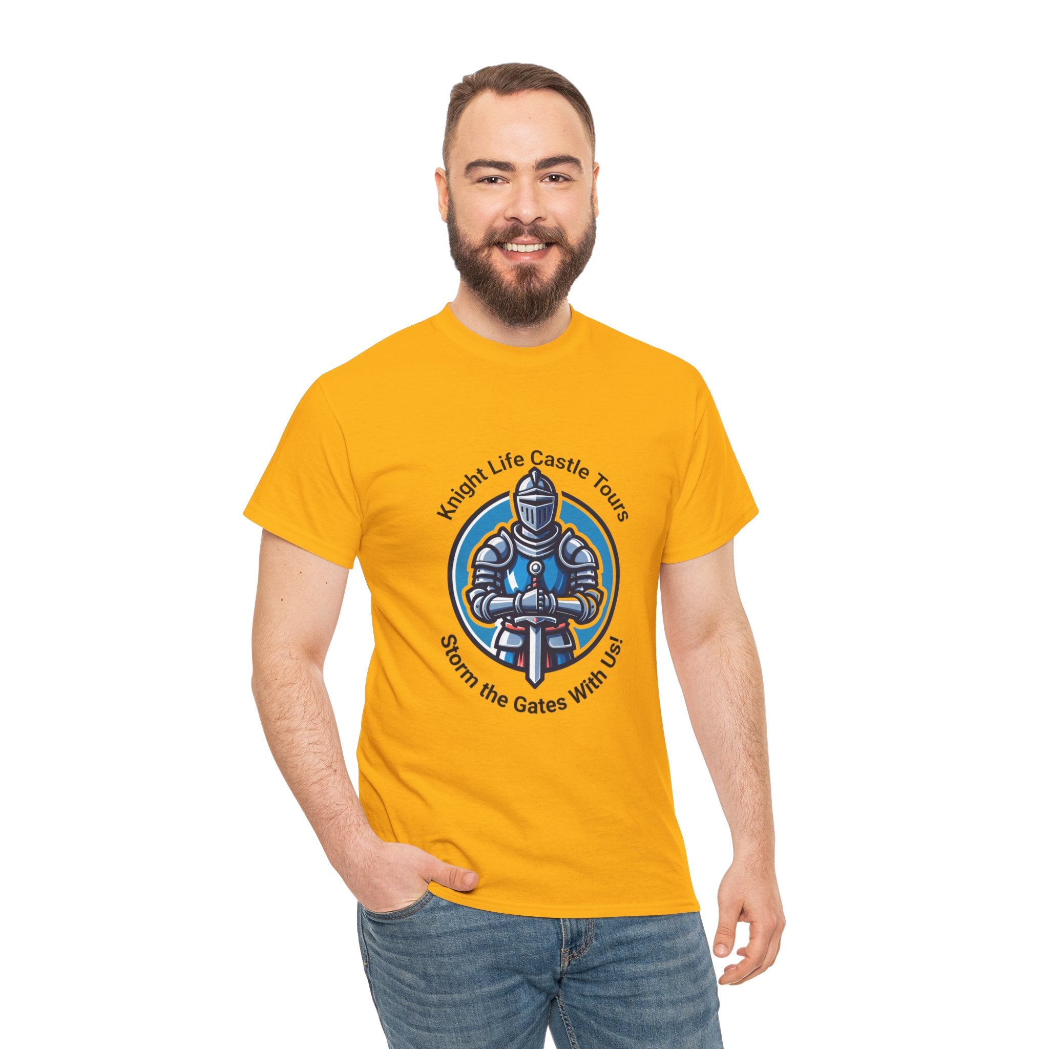 Knight Life Castle Tour Tee, Funny Graphic T-Shirt, Unisex Cotton Tee, Gift for Gamers, Summer Casual Wear, Adventure Theme Shirt