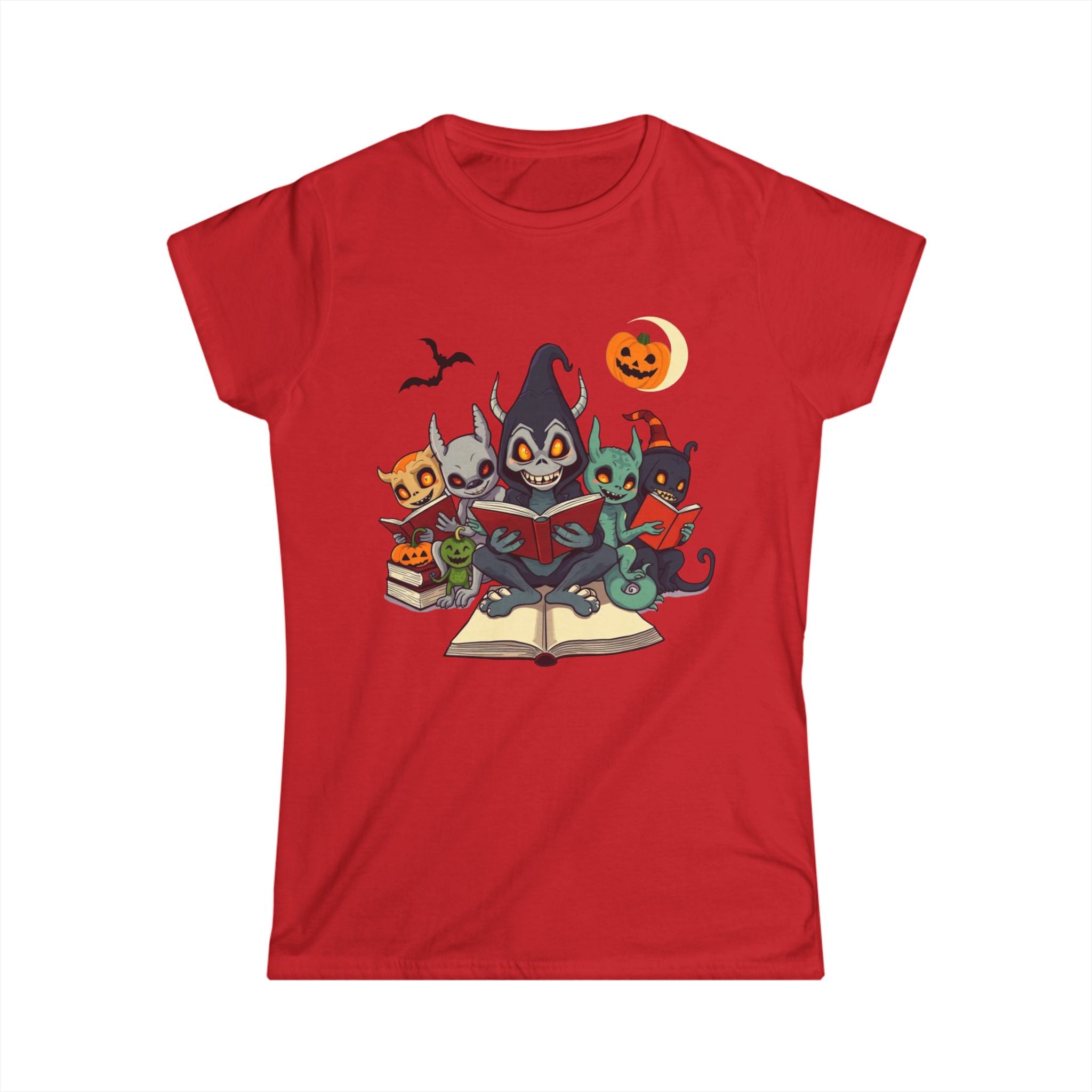 Spooky Cat Book Lovers Tee, Halloween Shirt, Cute Animal Graphic Tee, Funny Gift for Cat Lovers, Cozy Fall Fashion