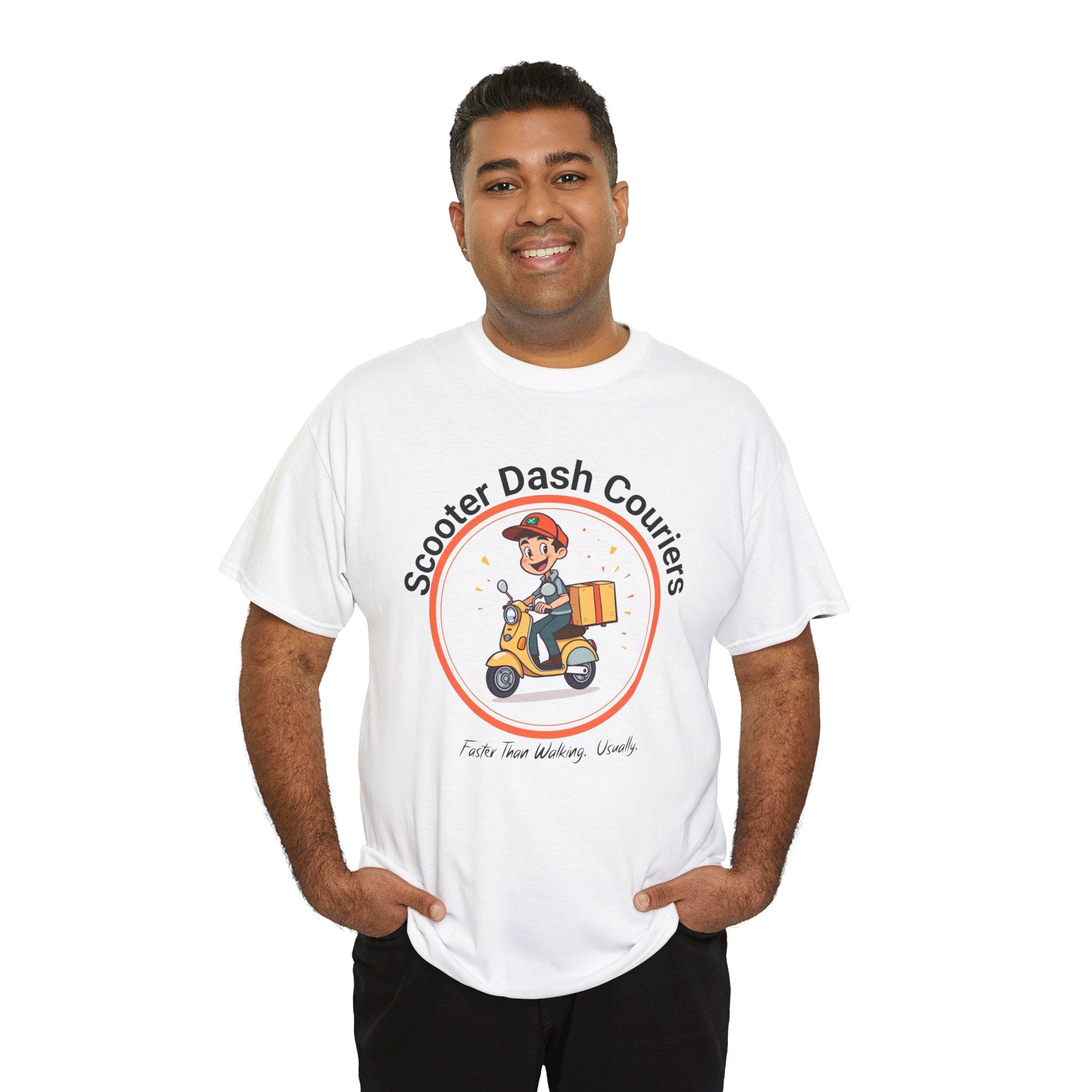 Scooter Courier Tee - Fun Urban Delivery T-Shirt, Perfect for Gifting, Casual Wear, Festivals, Everyday Use