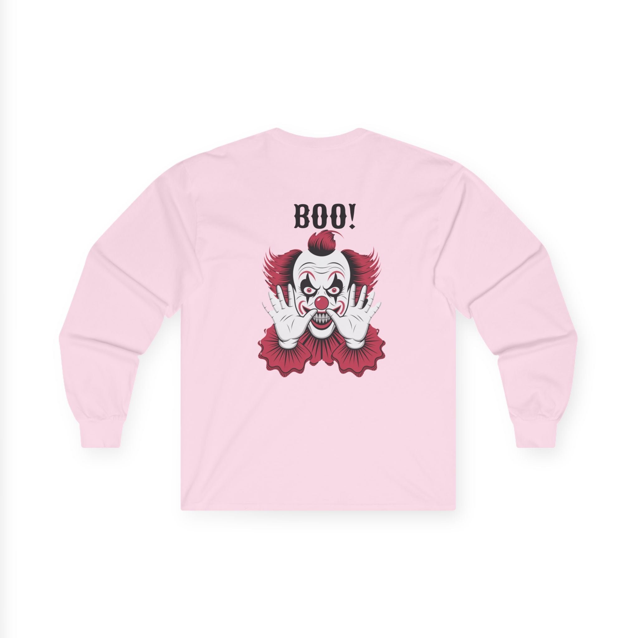 Spooky Clown Long Sleeve Tee, Halloween Costume Shirt, Funny Party T-Shirt, Unisex Graphic Tee, Creepy Gift Idea