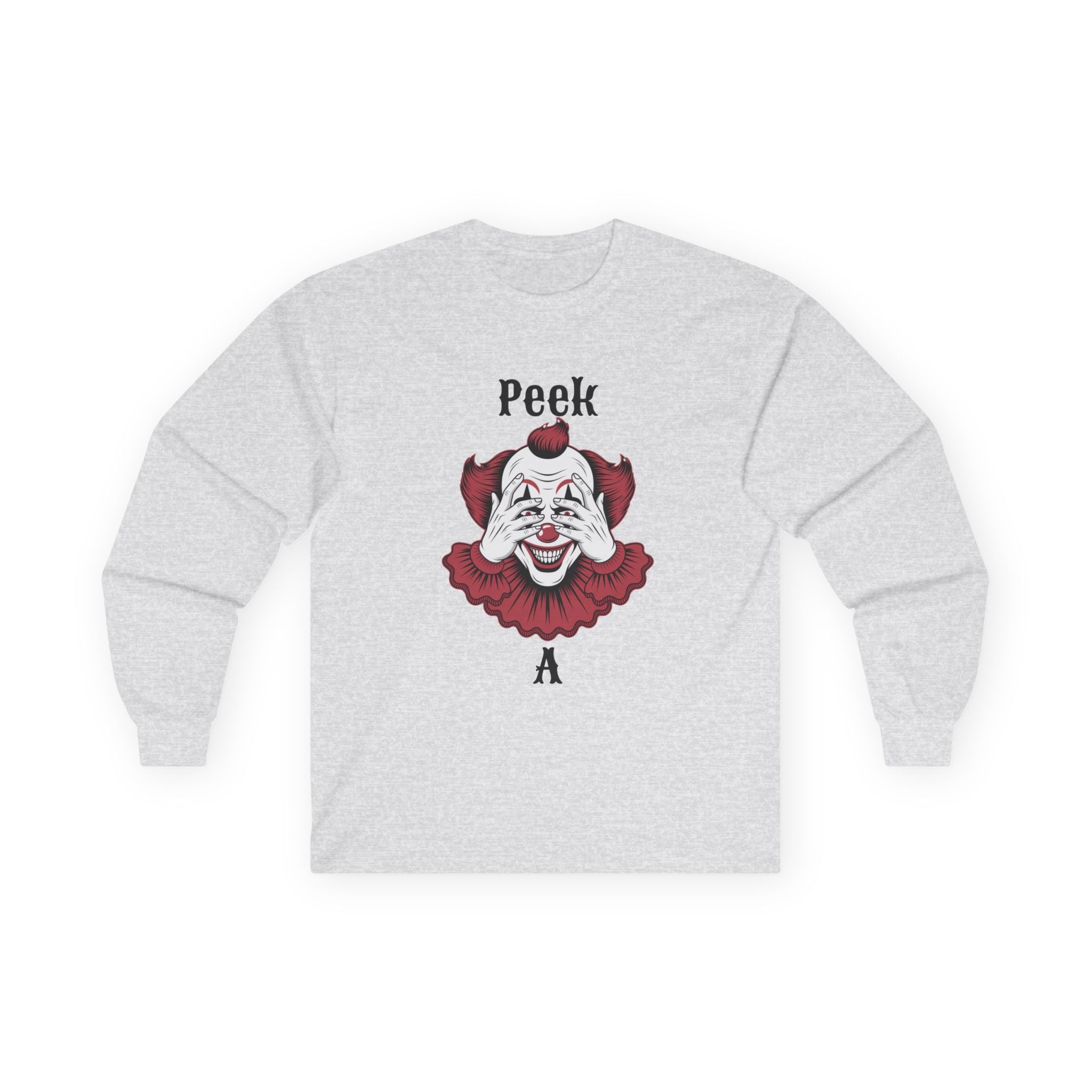 Spooky Clown Long Sleeve Tee, Halloween Costume Shirt, Funny Party T-Shirt, Unisex Graphic Tee, Creepy Gift Idea