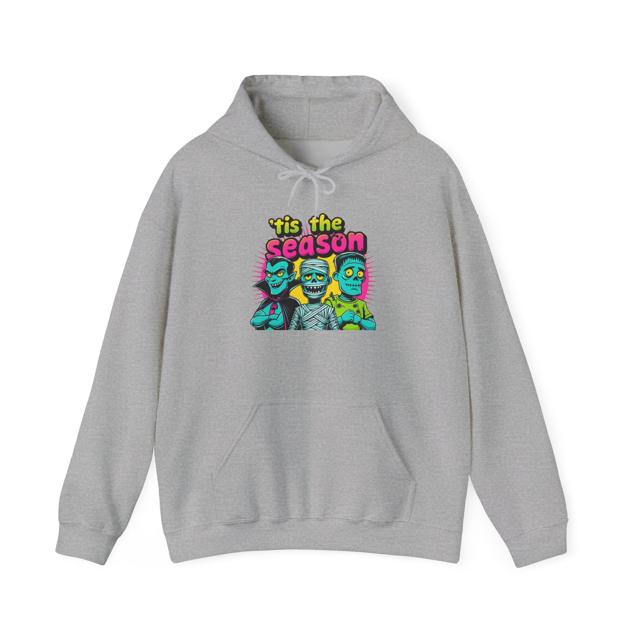 Tis the Season Monster Hoodie, Halloween Sweatshirt, Unisex Pullover, Cozy Fall Wear, Graphic Hoody, Cute Monster Gift