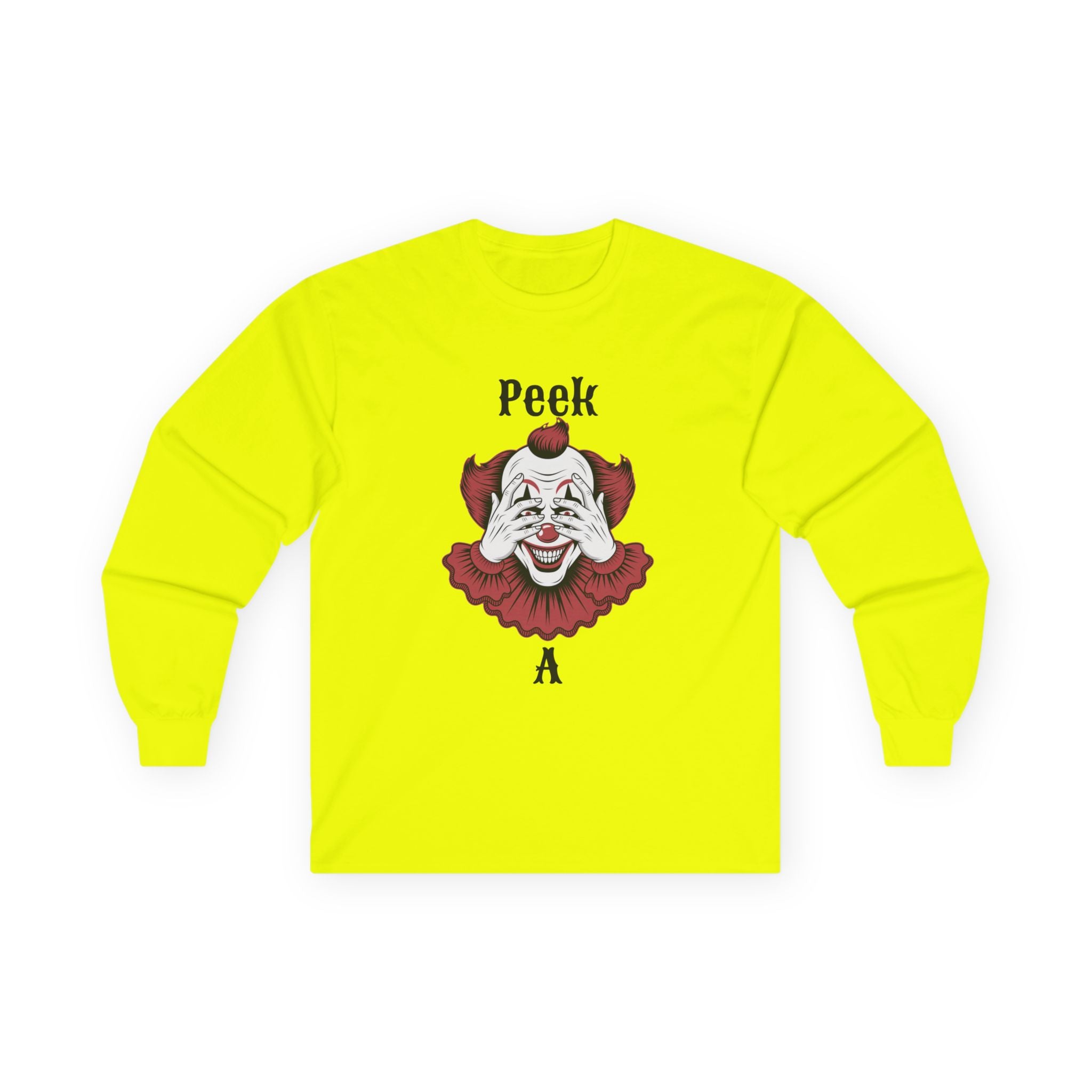 Spooky Clown Long Sleeve Tee, Halloween Costume Shirt, Funny Party T-Shirt, Unisex Graphic Tee, Creepy Gift Idea