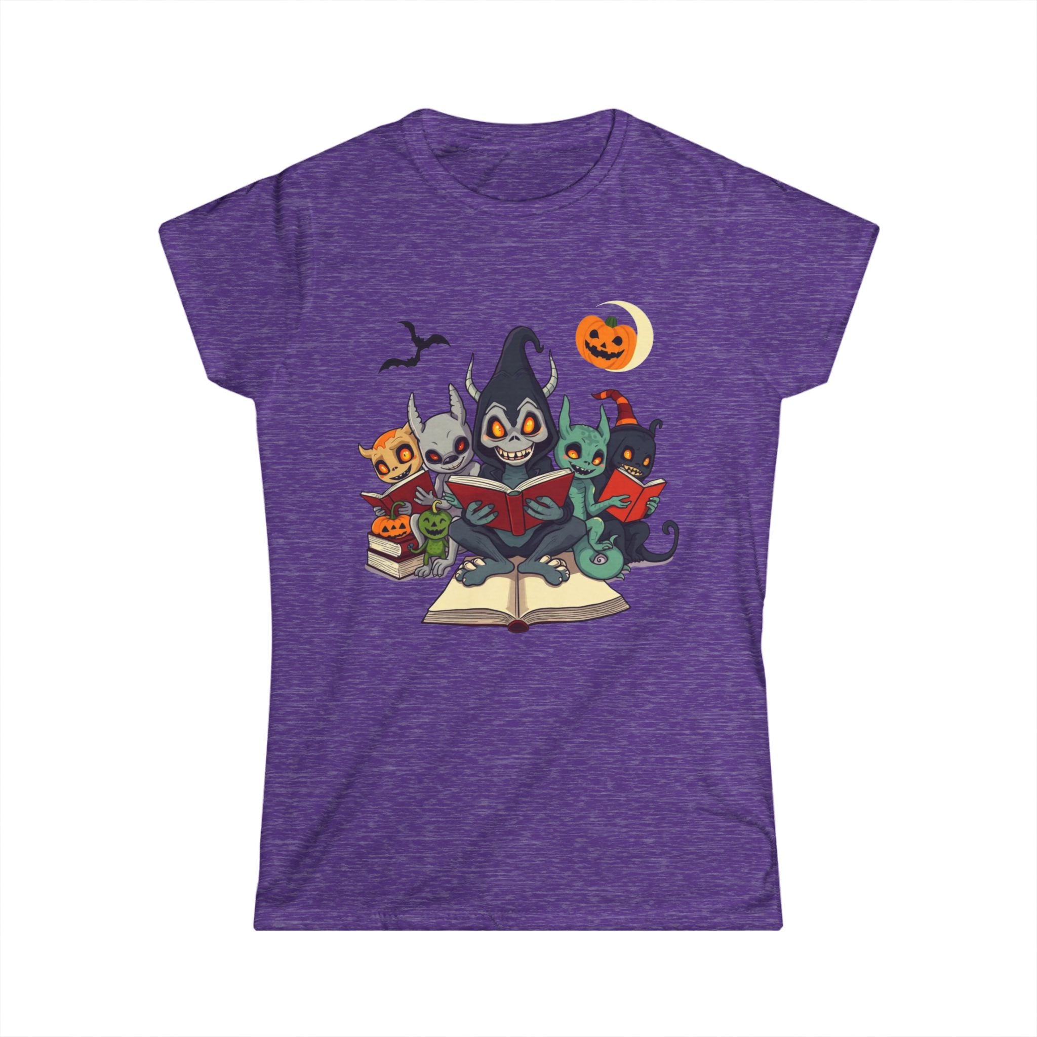 Spooky Cat Book Lovers Tee, Halloween Shirt, Cute Animal Graphic Tee, Funny Gift for Cat Lovers, Cozy Fall Fashion
